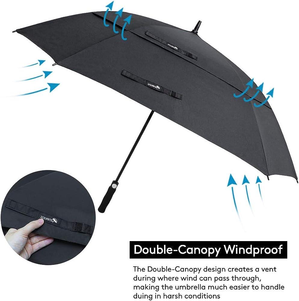 ZOMAKE 62 Inch Golf Umbrella - Double Canopy Vented for Rain