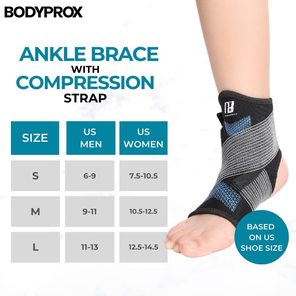 Ankle Support Brace 2 Pack, Adjustable Compression Ankle Braces for Sports  Protection, One Size Fits Most for Men & Women – BODYPROX