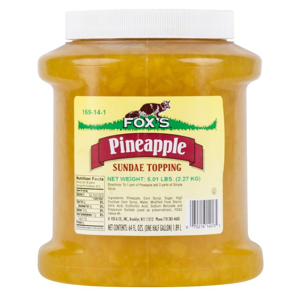 Fox's Pineapple Ice Cream Topping 64 oz Jar