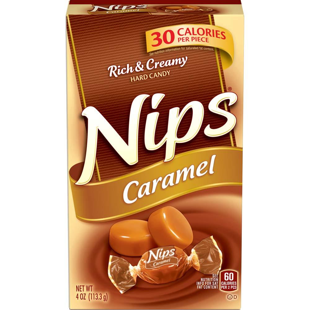 Nips Caramel Candy 4oz Box Pack of 12 Indulgent Caramel Treats