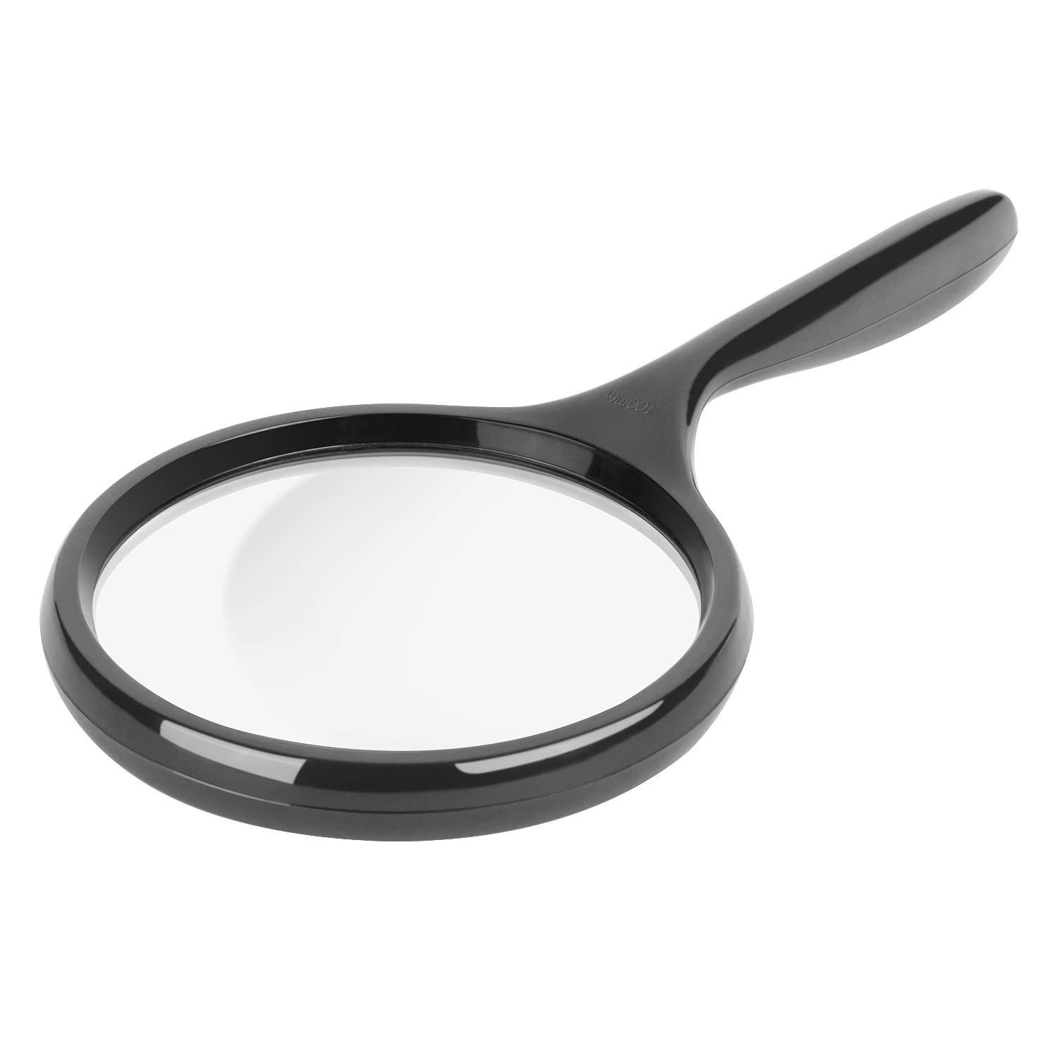 Amazon Basics Handheld Reading Magnifying Glass 2.5X for Seniors & Kids
