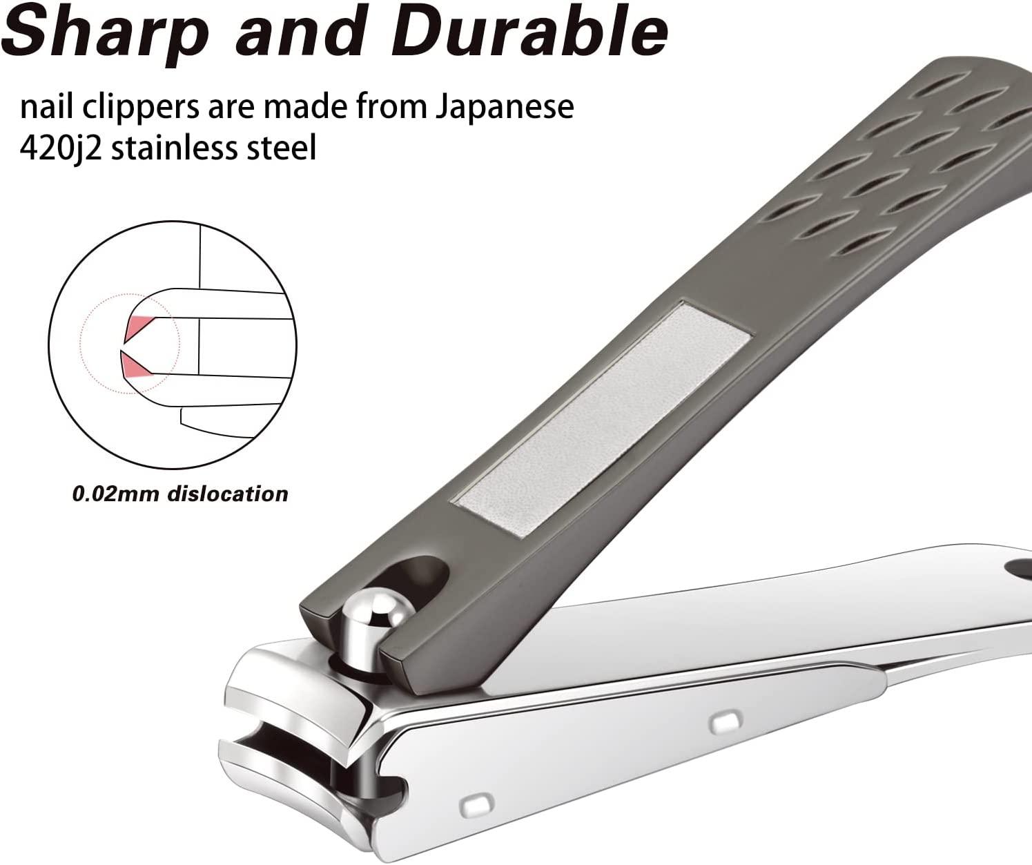 Ultra Sharp Stainless Steel Nail Clippers with Catcher, Fingernail