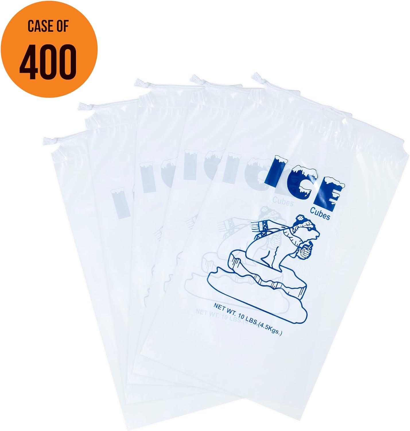 InfinitePack 10 Lbs Ice Bags with Drawstring with 33 Micron - 400 ...