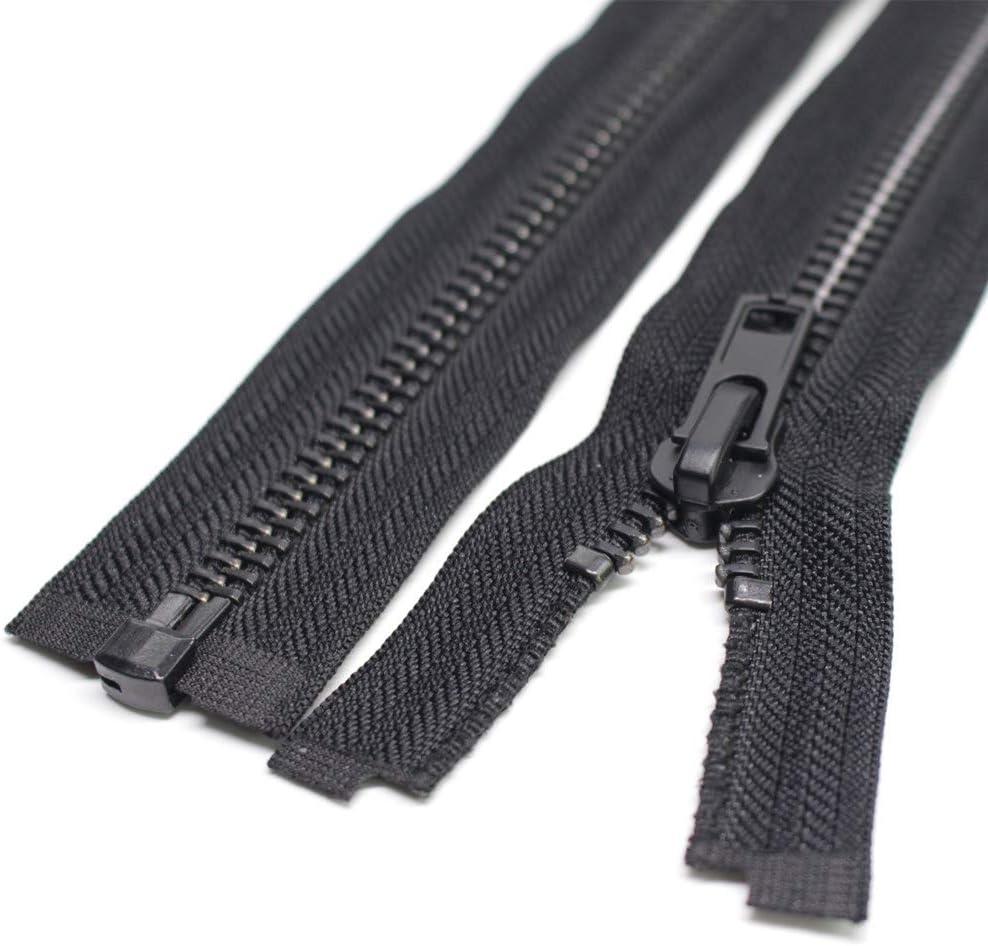2 Packs, Separable Zipper Zipper Made Of Heavy-duty Plastic, Black