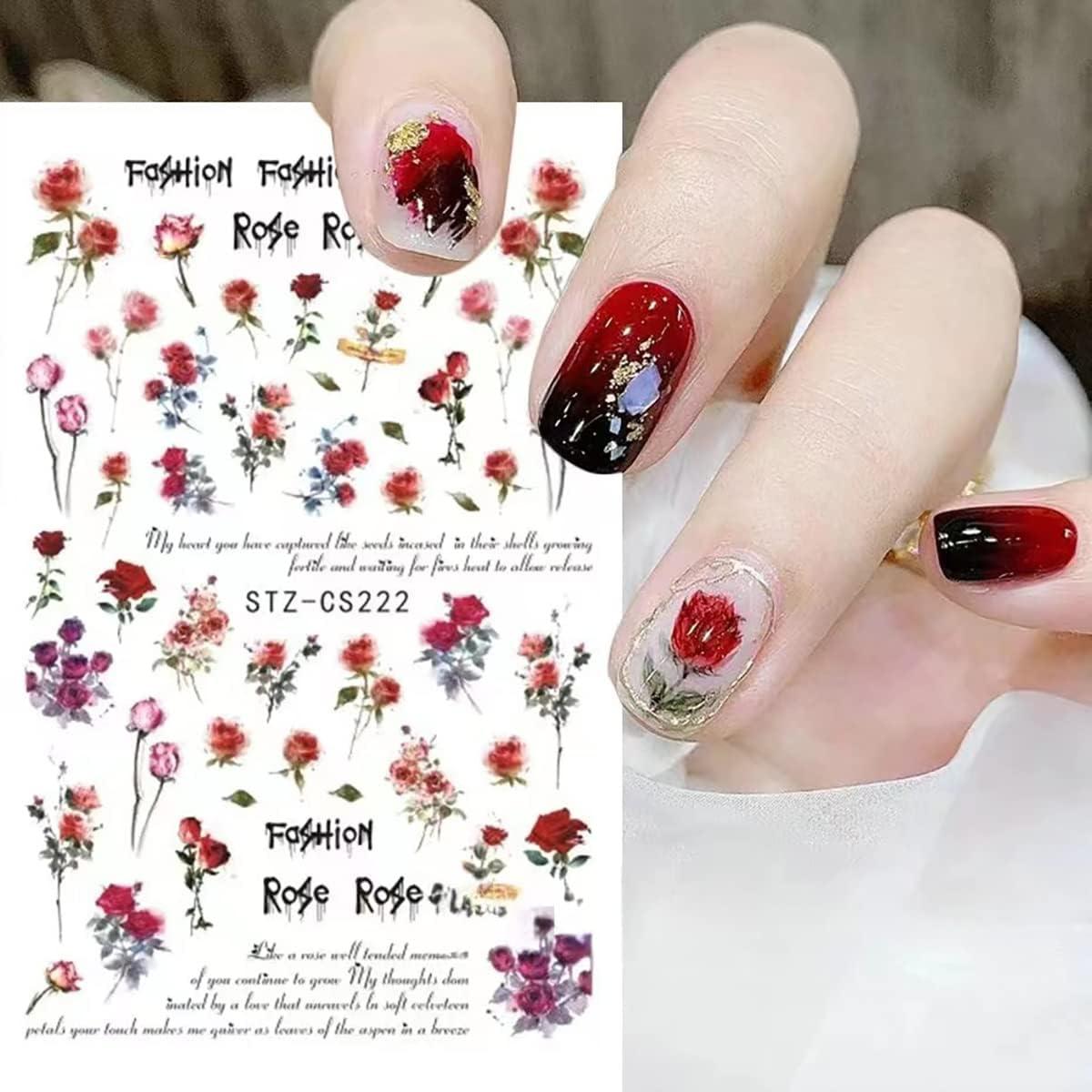 New Unique artificial nails whit 3D rose flower art in Pink and white combo  / new collection