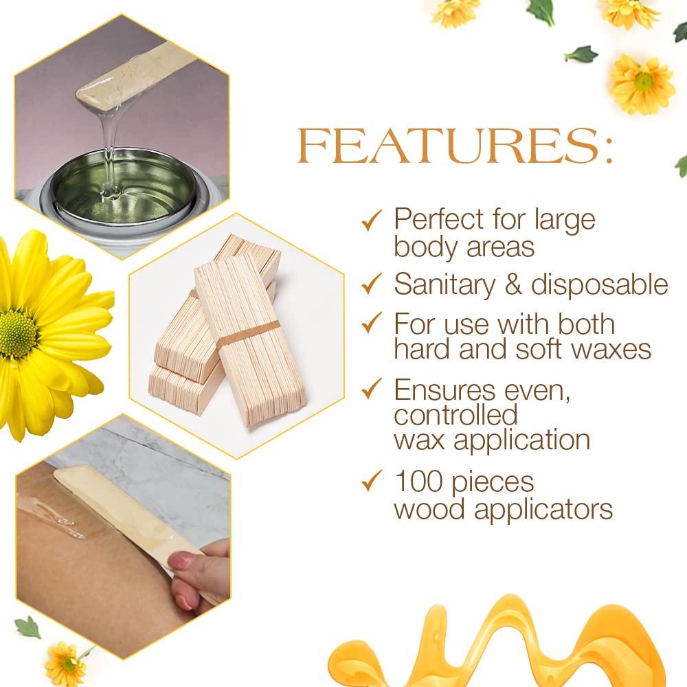 Gigi Accu Edge Wax Spatulas 100 applicator 100 Count (Pack of 1) Large