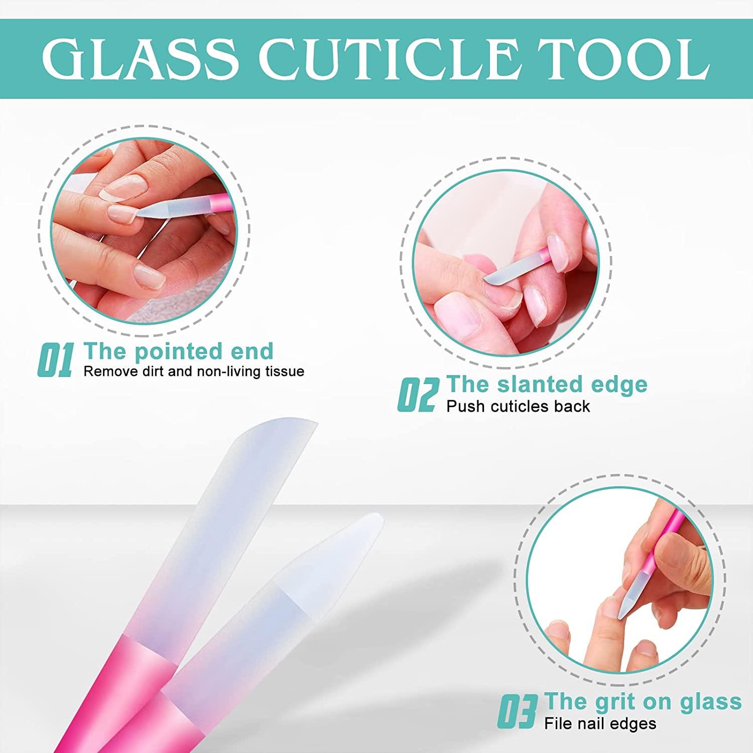 Glass Nail File Buffer with Case 5PCS Nano Glass Nail Shiner Cuticle