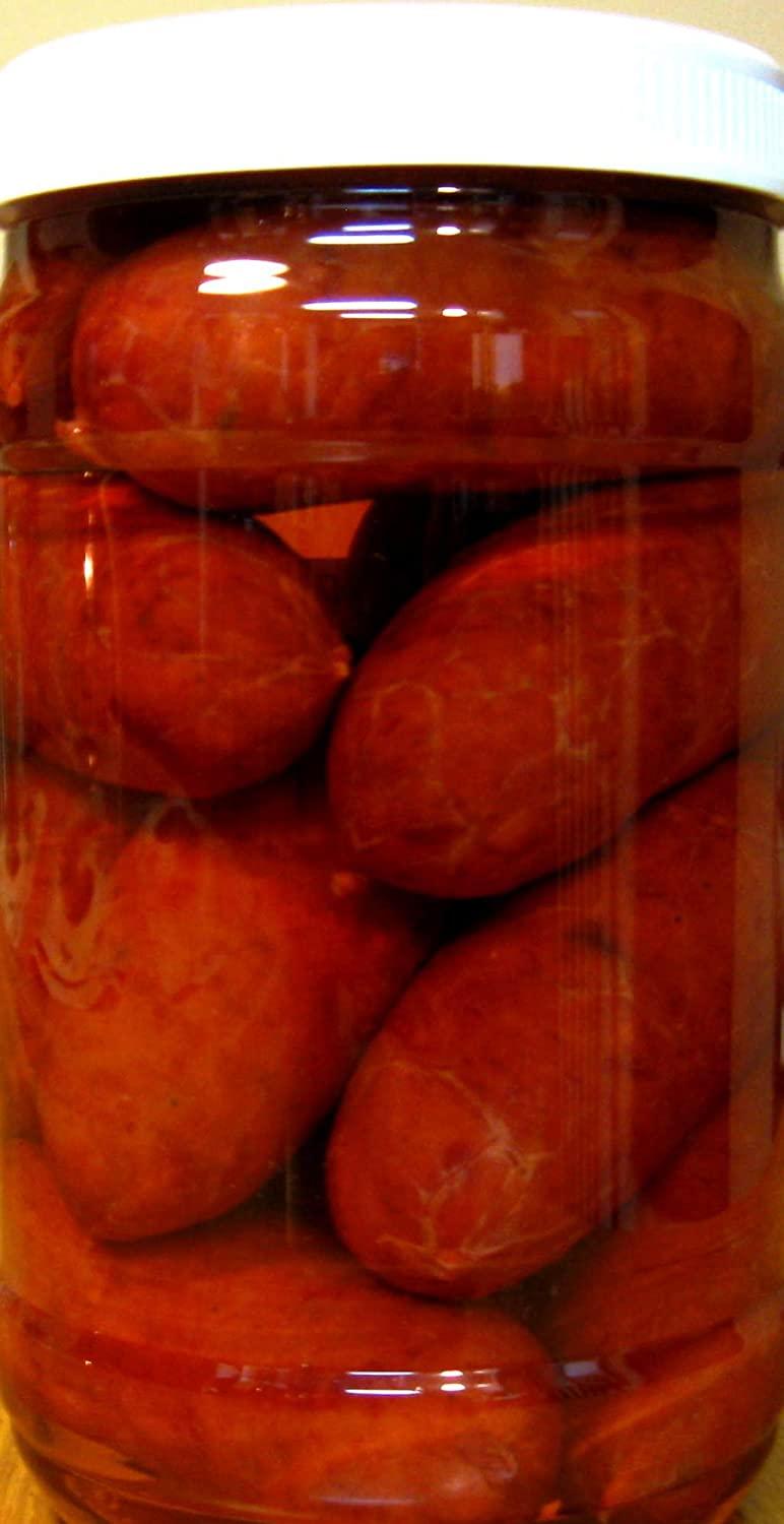 Reser's Hot Pickled Beef Polish Sausage Quart Jar Authentic Flavor