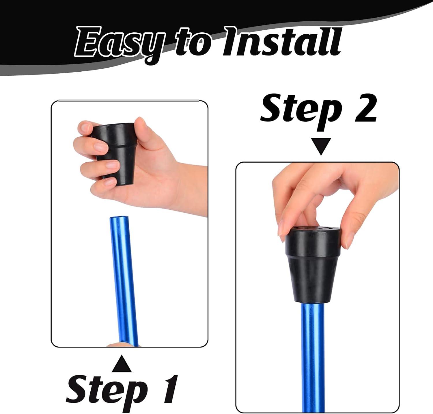 Walking Stick Rubber Ferrules Ends 2Pcs Crutch Rubber Feet 19mm Anti