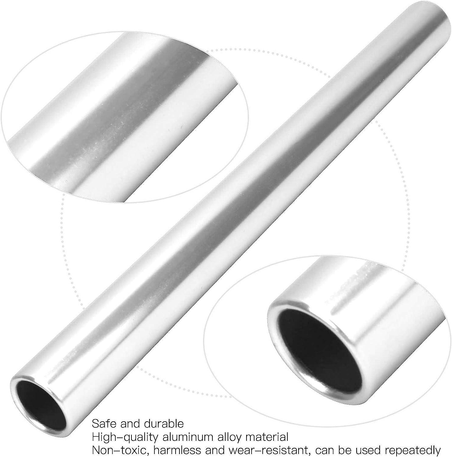 Keenso 3 Pcs Aluminum Alloy Relay Race Baton Silver Track & Field