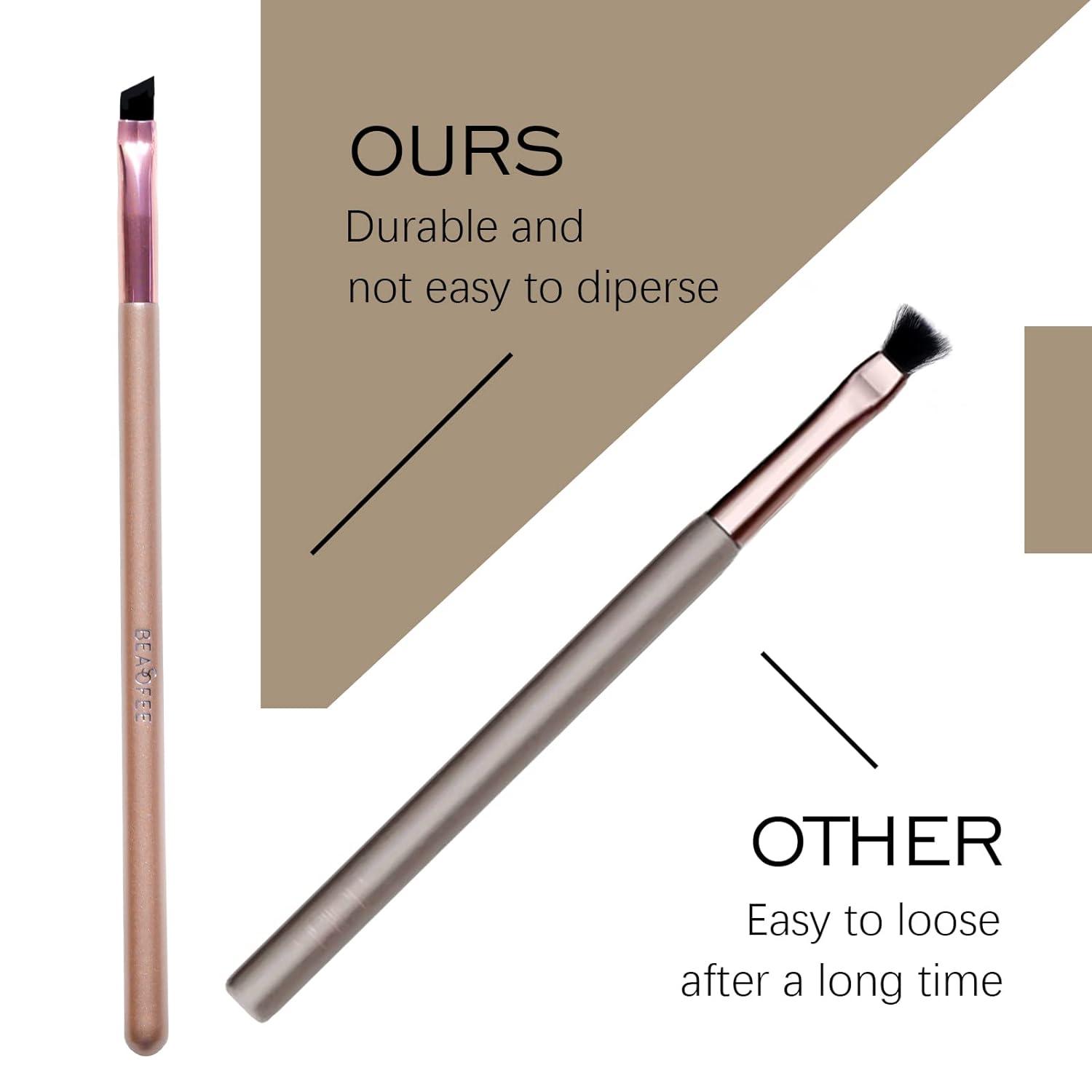 BEASOFEE Ultra Thin Eye Make up Brushes Kit,Gel Eyeliner Brush 4 Pcs  Set,Eyeshadow Eyebrow Brush,Black 