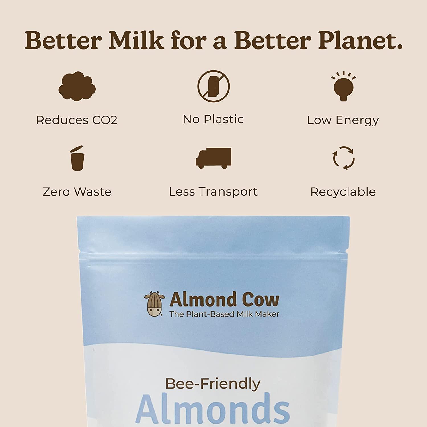 Almond Cow Almonds for Homemade Almond Milk Raw, Flash Steam Pasteurized Almonds 3lbs