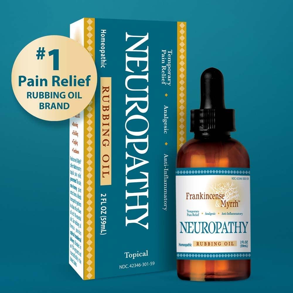 Frankincense & Myrrh Neuropathy Rubbing Oil, Nerve Pain Relief with
