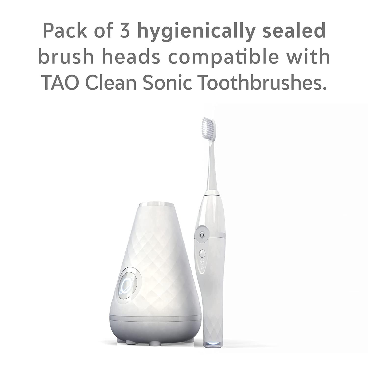 TAO Clean Sonic Electric Toothbrush Replacement Heads (3Pack) Replacement Heads for the TAO