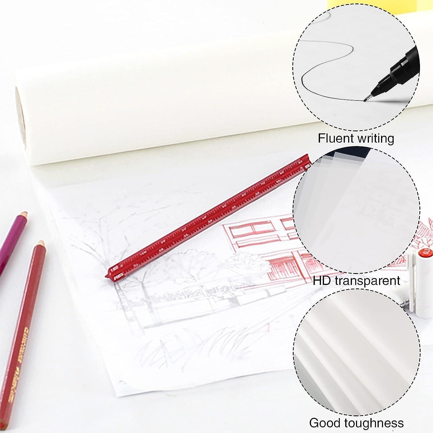 Tracing Paper Roll, 12 in X 55 Yards Tracing Patterns Paper White Trace  Paper Translucent Clear Tracing Paper for Drawing Sewing Patterns Sketching  and Crafts