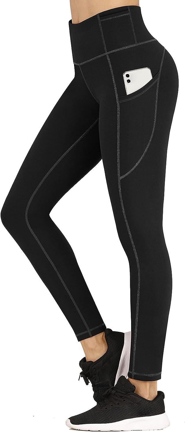 IUGA Yoga Pants with Pockets for Women High Waisted Workout Leggings for Women  Leggings with Pockets Black Large