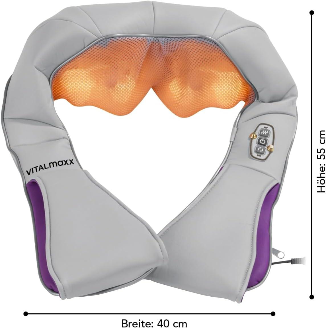 Vitalmaxx Shiatsu Neck Massage Device - 3-in-1 Kneading Vibration & Heat  Therapy for Neck Shoulders Back & Legs | 4 Rotating Massage Balls |  Gray/Lilac | Buy Now with Express International Delivery | GoSupps.com