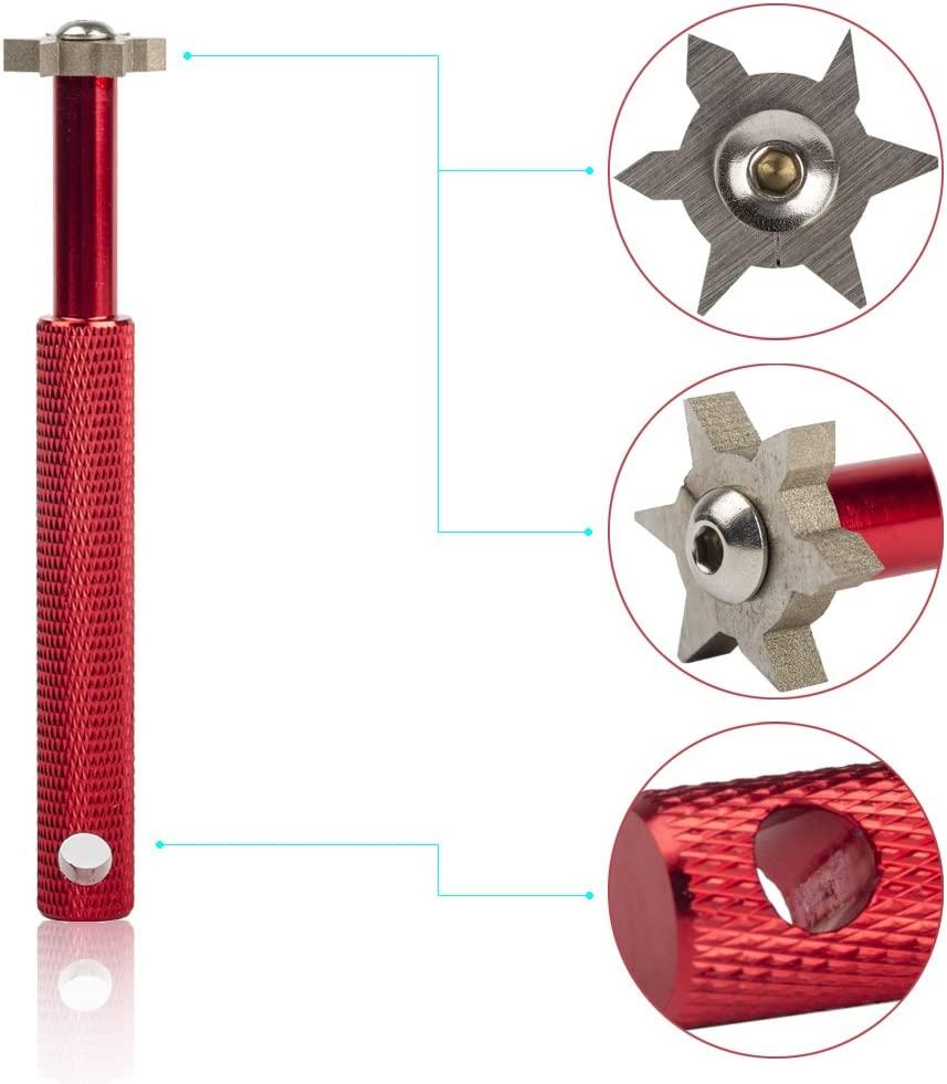 HIFROM Groove Sharpener with 6 Heads Golf Club Groove Sharpener ReGrooving Tool and Cleaner