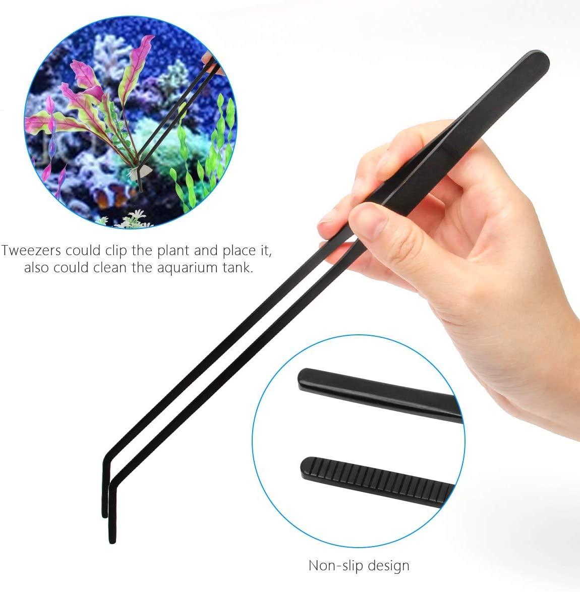 Liveek Aquarium Aquascape Tools Kit, 4 in 1 AntiRust Aquatic Plant Aquascaping Tool Stainless
