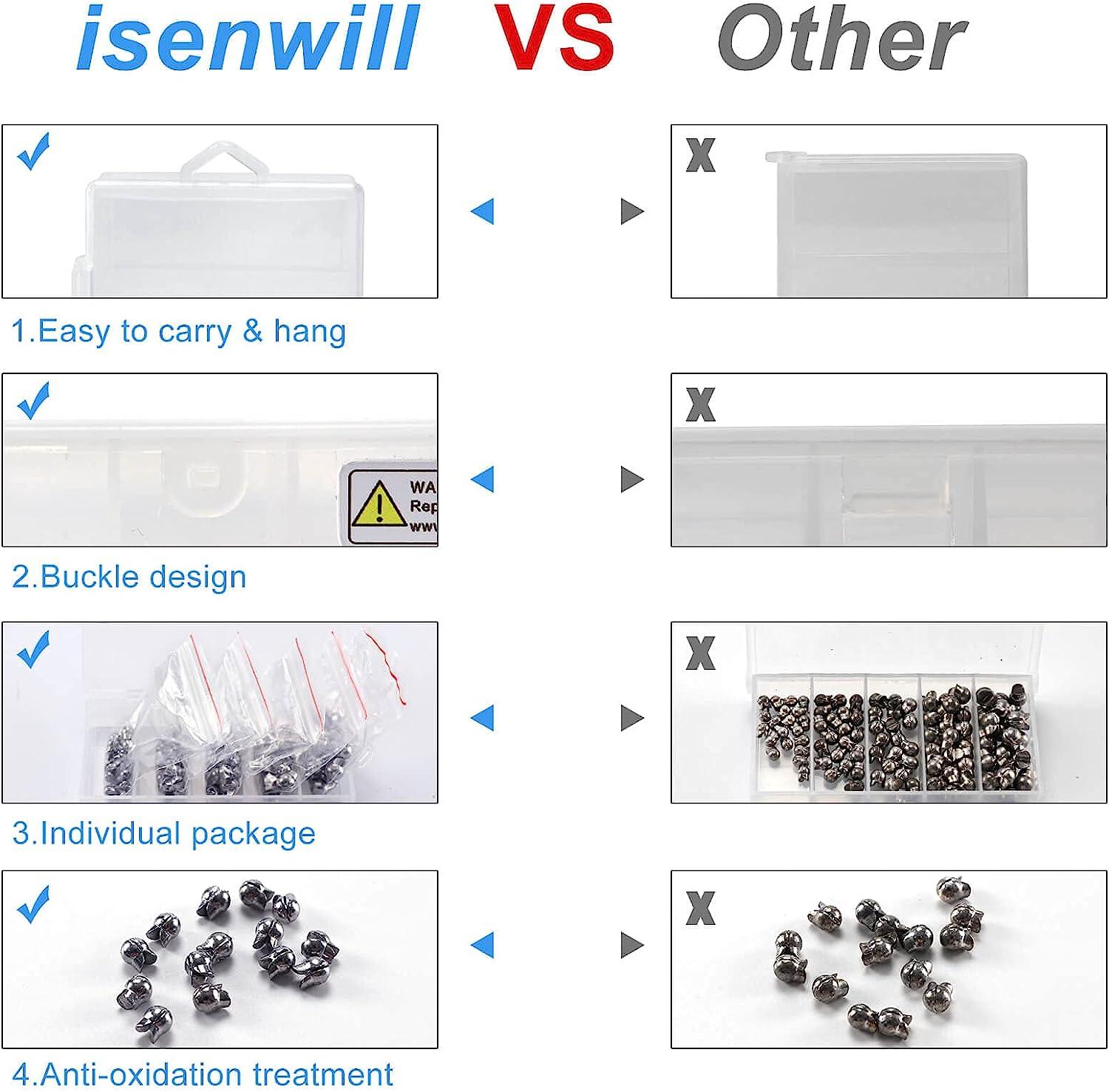 isenwill 100Pcs Fishing Weights & Sinkers, Round Split Shot Sinker, Removable  Split Shot Sinker Weights, Fishing Lead Egg Sinkers 5 Sizes, 0.007 oz,  0.017 oz, 0.035 oz, 0.053 oz, 0.07 oz Double Open