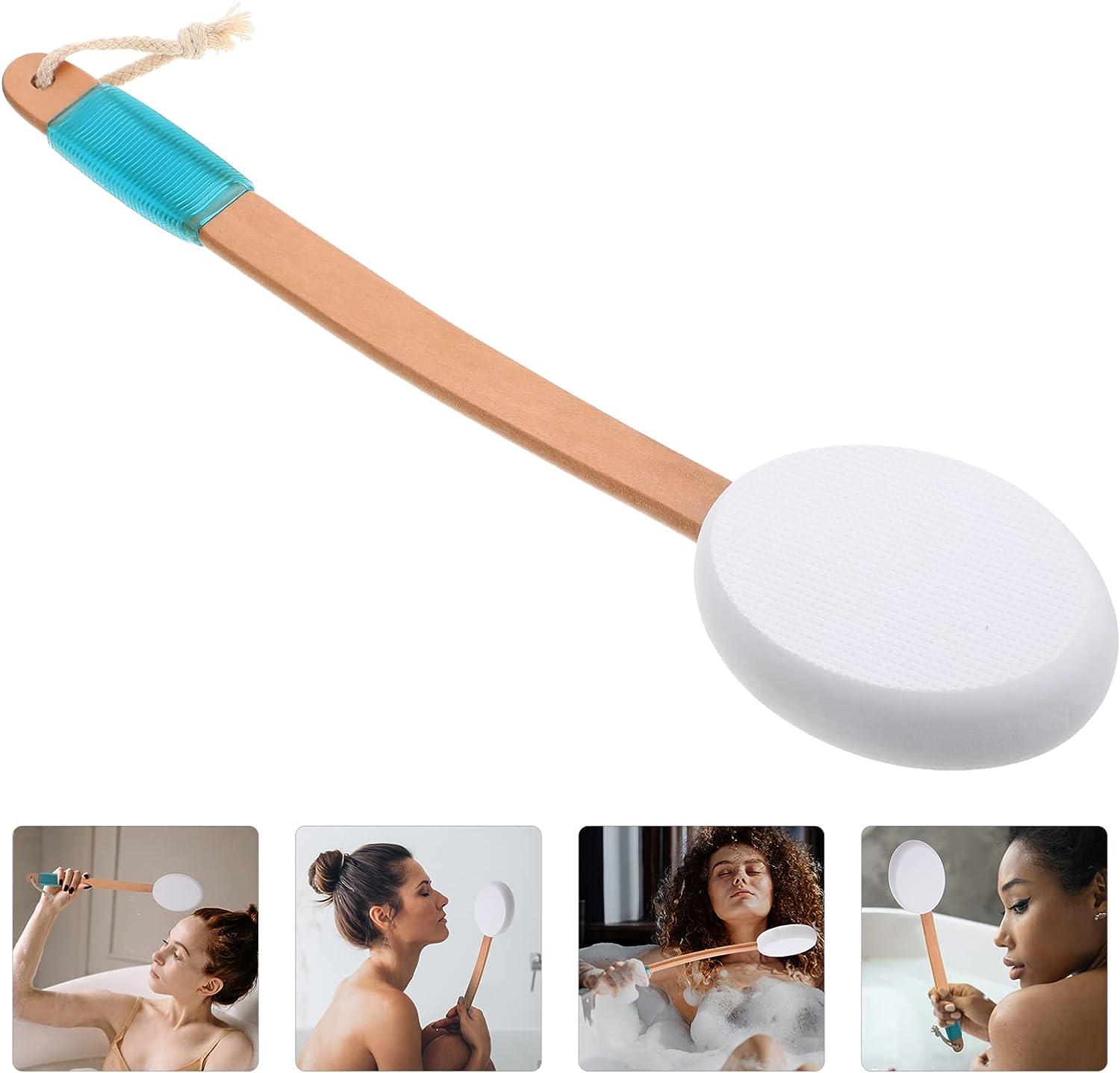 SOLUSTRE Dry Brush Body Lotion Back Applicator Reach Handle Brush with
