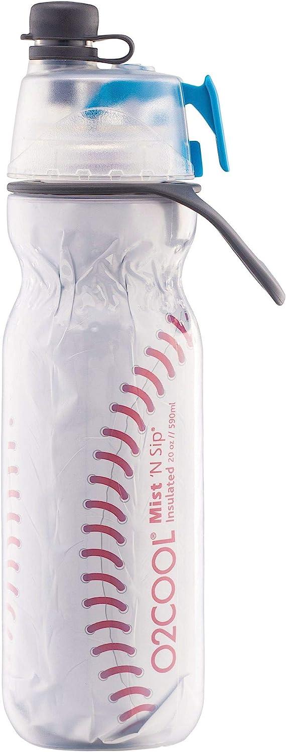O2COOL Mist 'N Sip Water Bottle - 12oz Misting Sports Bottle With Pull-Top Spout