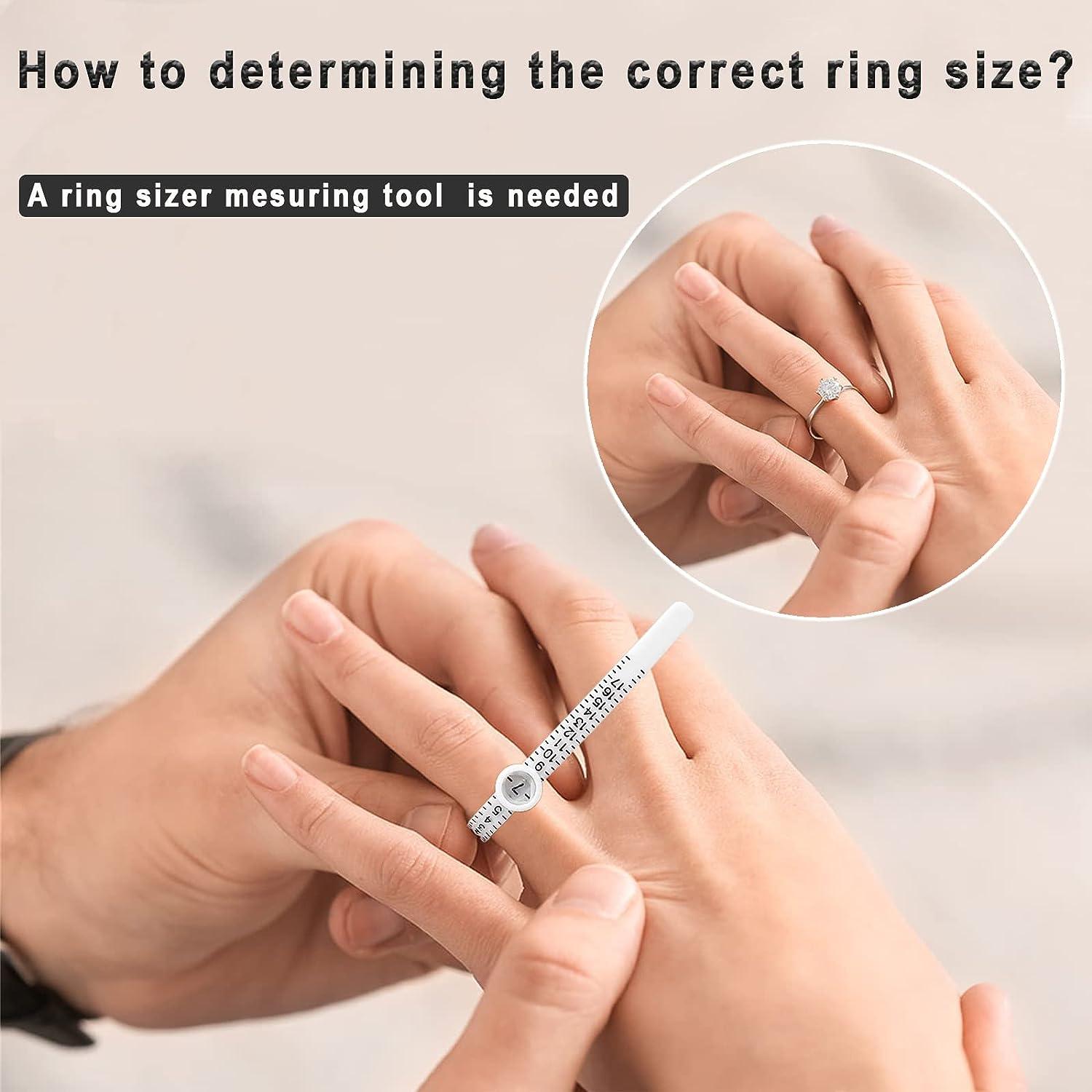  2Pcs Upgrade Ring Sizer Measuring Tool, Reusable Ring Size  Guage for Fingers, Jewelry Sizing Tool, 1-17 US Ring Sizer (1Pcs White+1Pcs  Black) : Arts, Crafts & Sewing