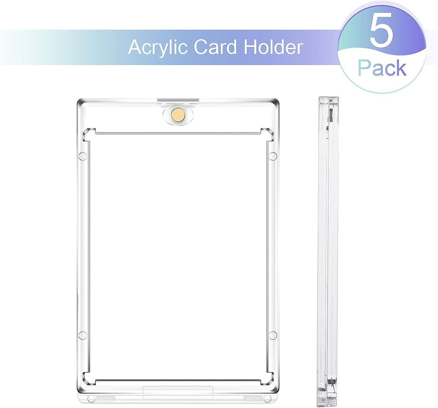 5 pcs Magnetic Card Holder New Trading Cards Protector Case Plastic Hard 35  Pt.