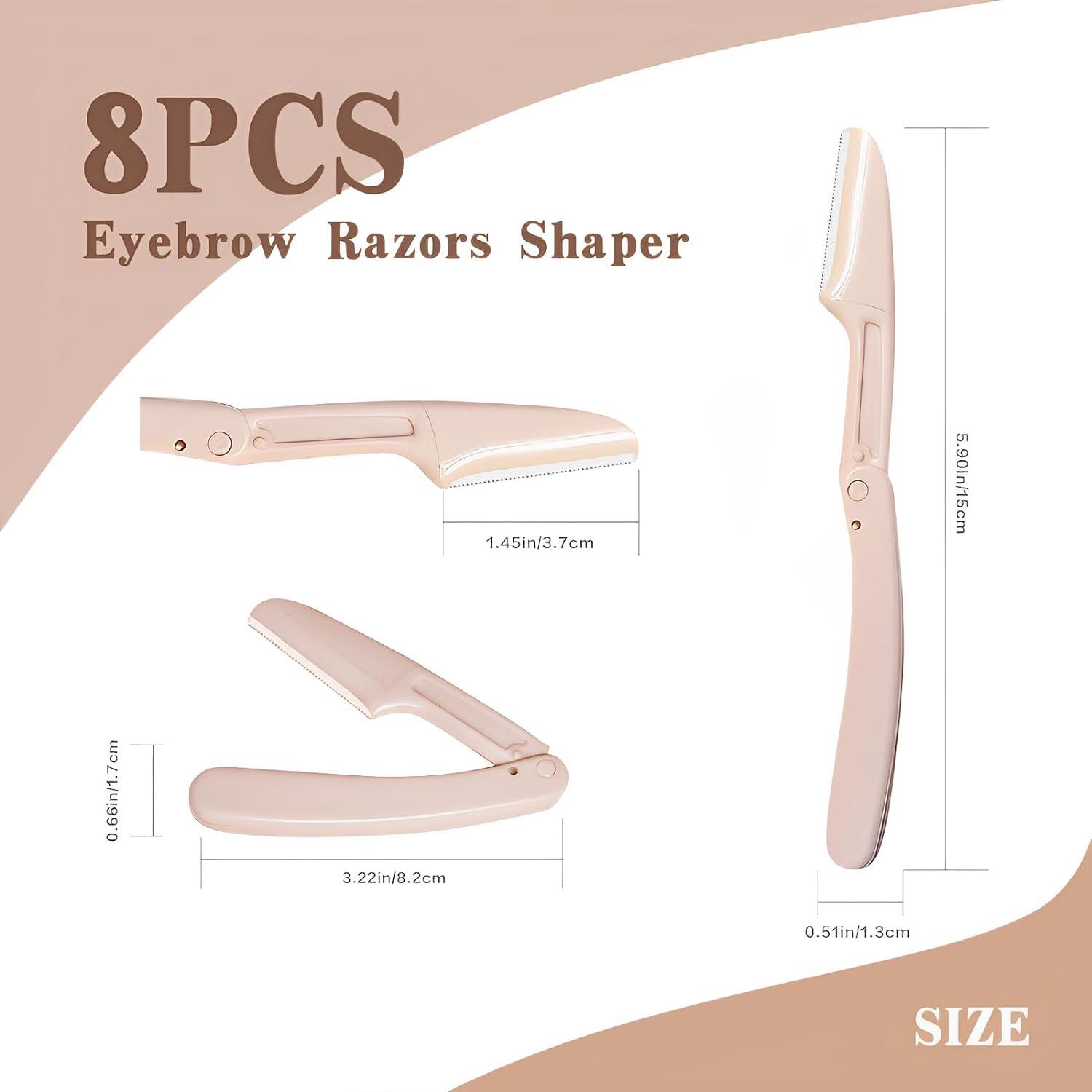 Truein 8 Eyebrow Razors Foldable Safety Face Razors for Women Multi