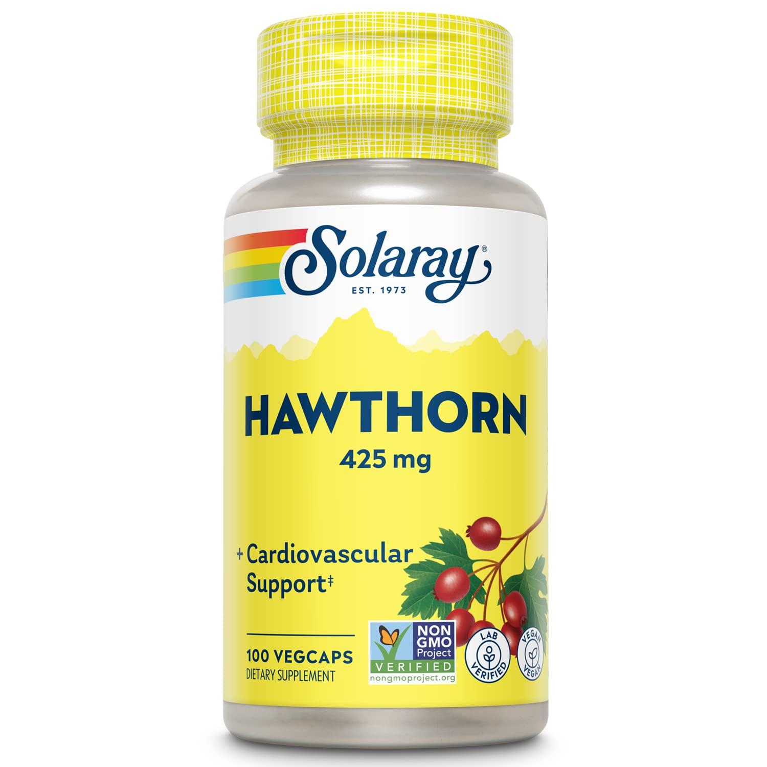 SOLARAY Hawthorn Berry 425mg 100 VegCaps Support Heart Health