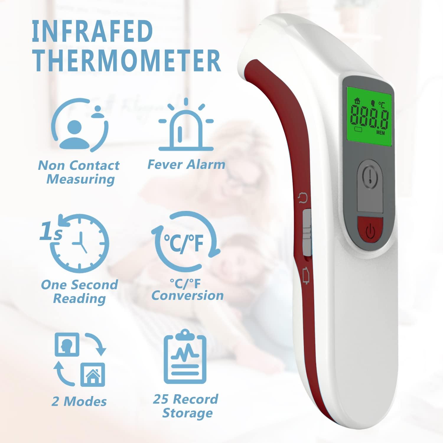 Digital Forehead Thermometer No Touch for Adults & Kids High