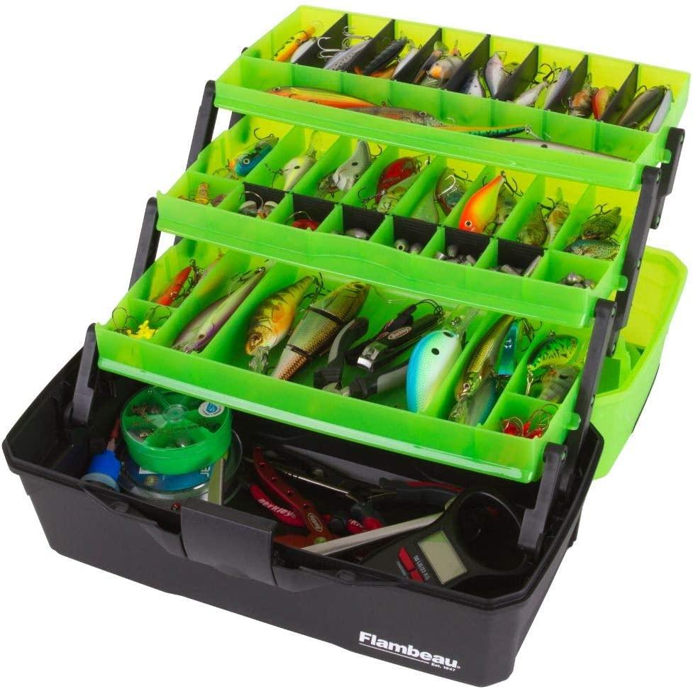 Flambeau Outdoors 6383FG 3-Tray Classic Tray Tackle Box, Portable Tackle  Organizer, Frost Green/Black