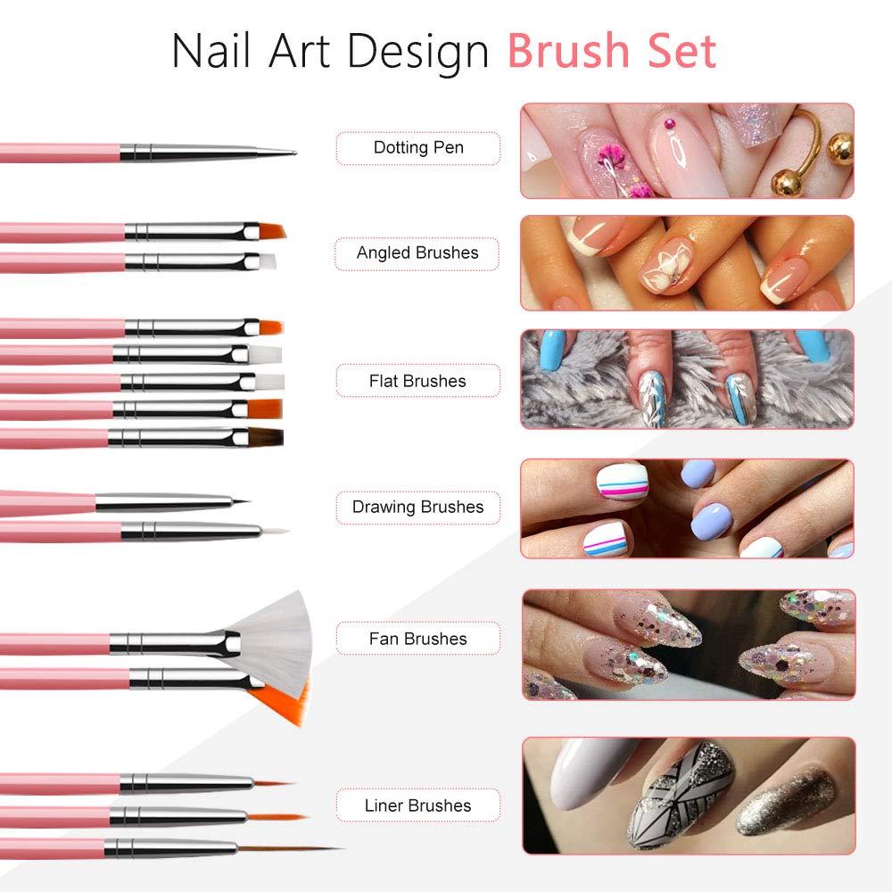 Nail Art Brush, 3d Nail Art Decorations Kit With Nail Pen Designer Dotting  Tools 12 Colors Holographic Butterfly | Fruugo NO