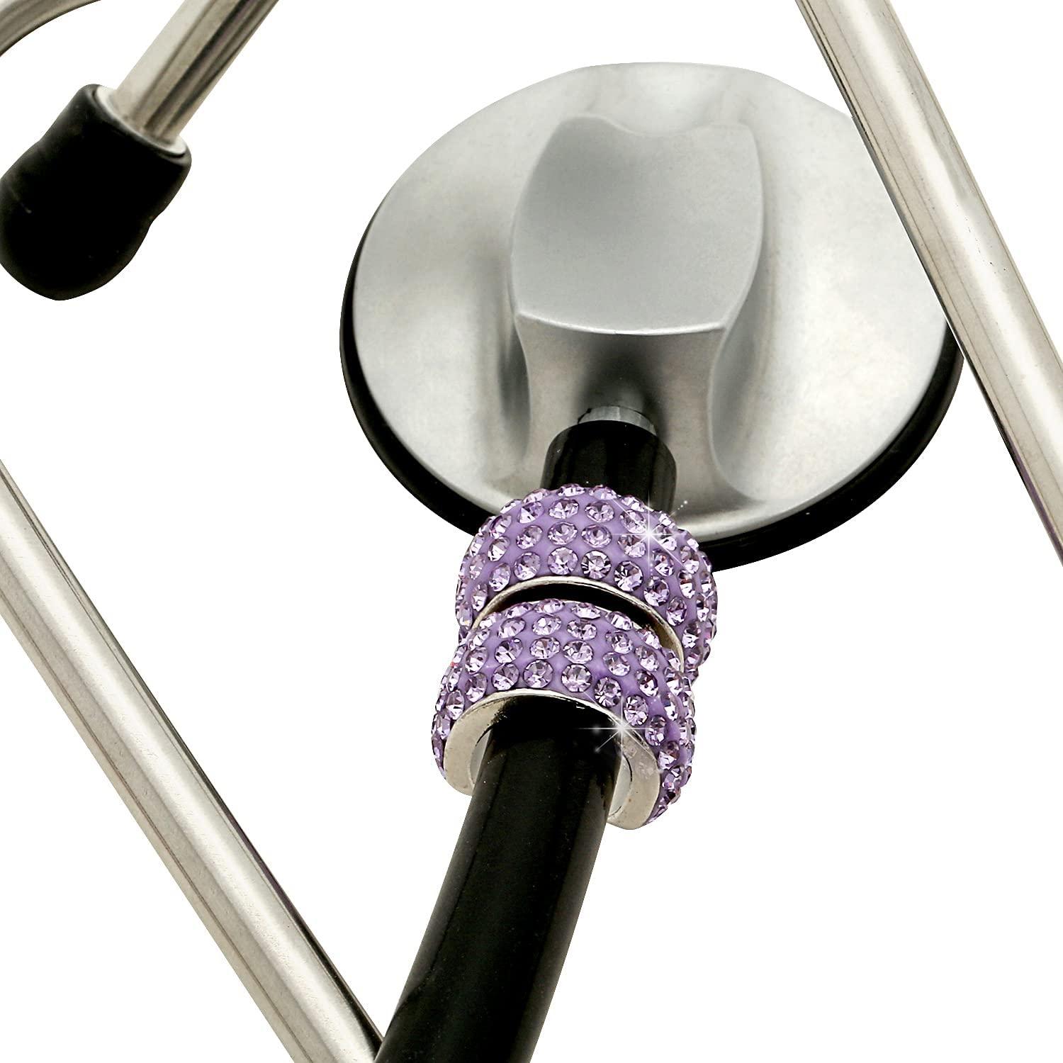Bling Stethoscope Charms 4 Pack Name Tags & Crystal Charms for Nurses