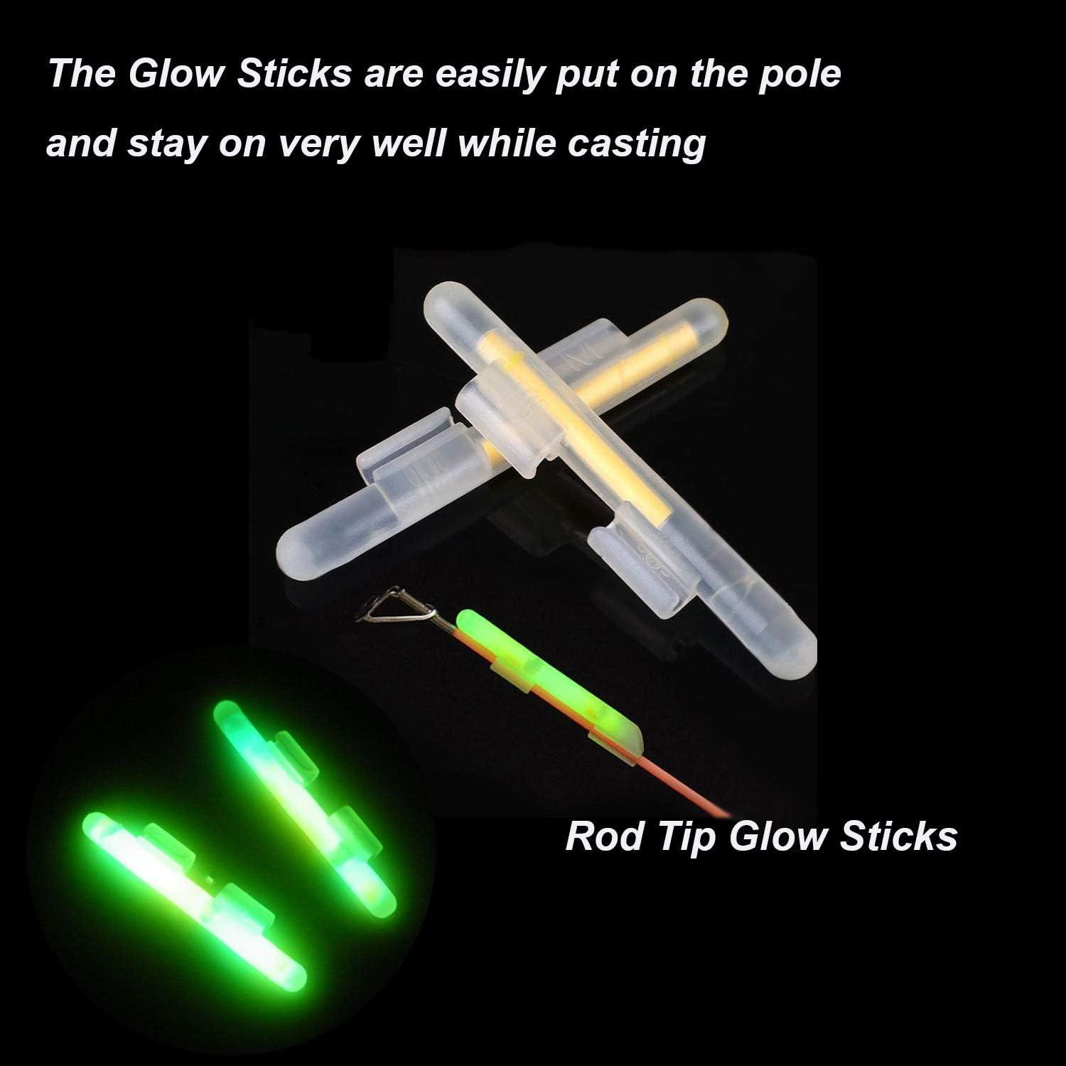 THKFISH Fishing Glow Sticks Rod Tip Glow Sticks Fishing Rod Floats Glow Sticks  Fishing Rod Night Fishing Light Fishing Green Fluorescent Light  20pcs(10bags) #M #L #XL 20pcs(10bags) #M (2.0-2.6mm)