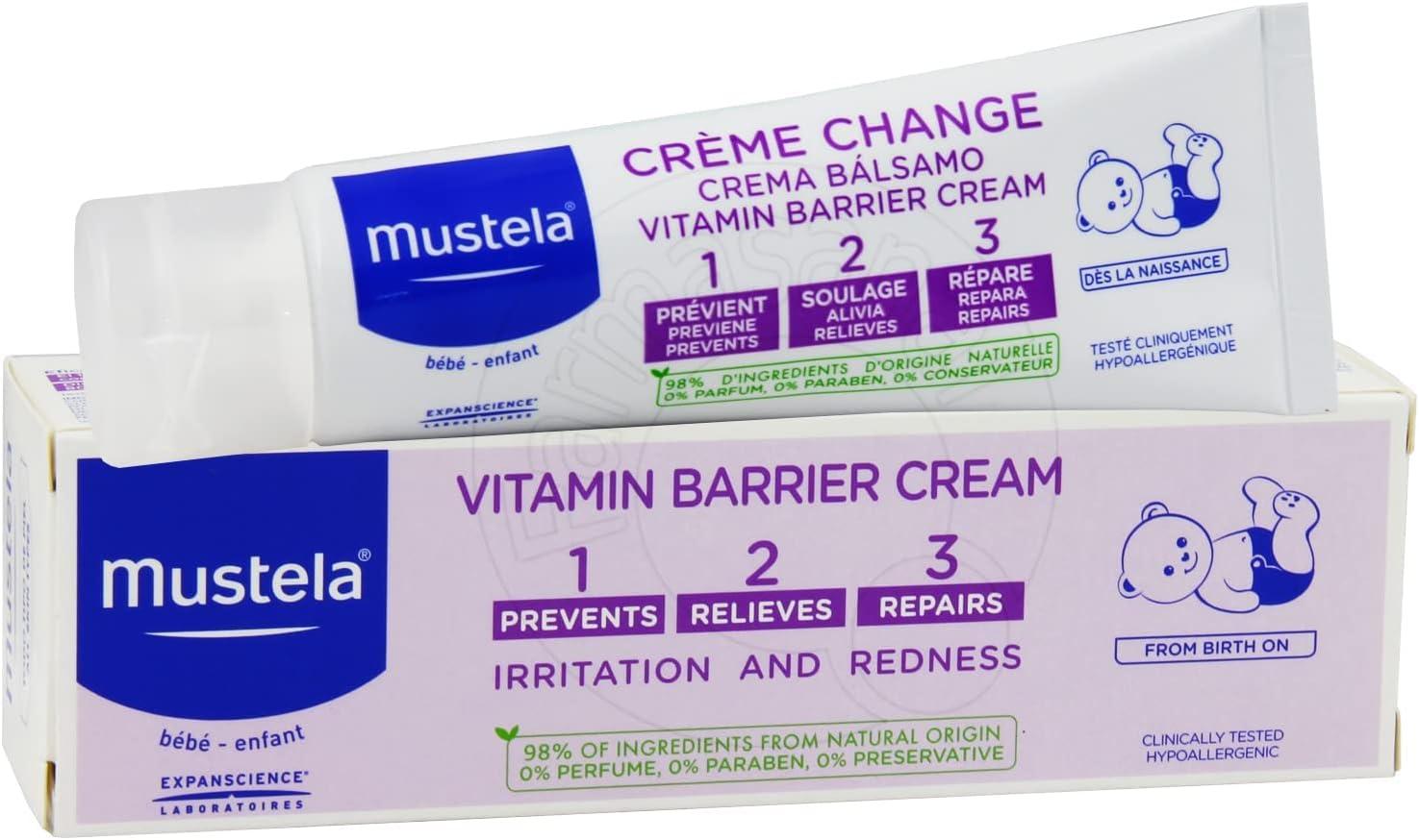 Mustela Vitamin Barrier 123 Cream 50ml - Soothing Baby Diaper Rash ...