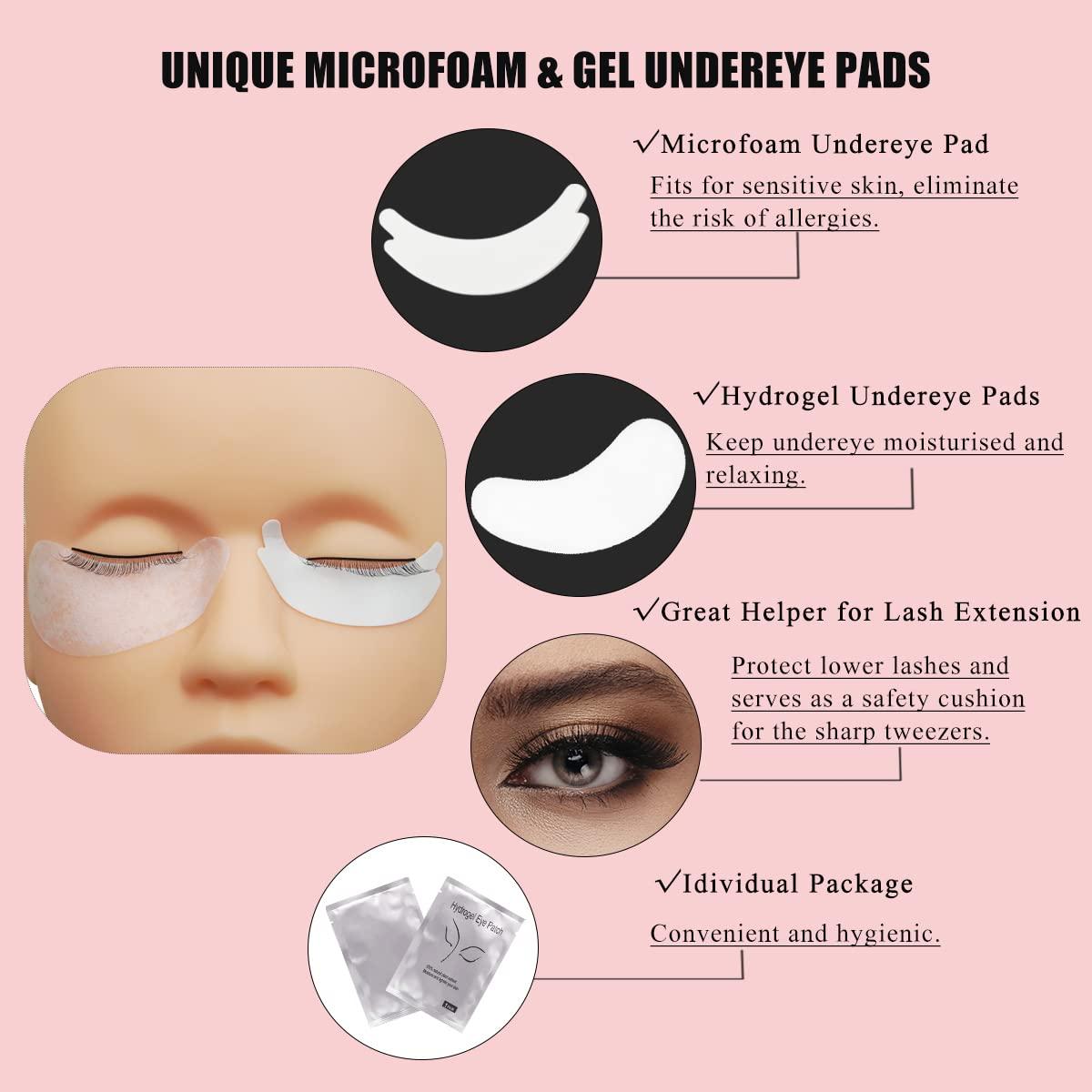 554 PCS Eyelash Extension Supplies Kit for Lash Artists Foam & Gel Pads, Eyelash Brushes