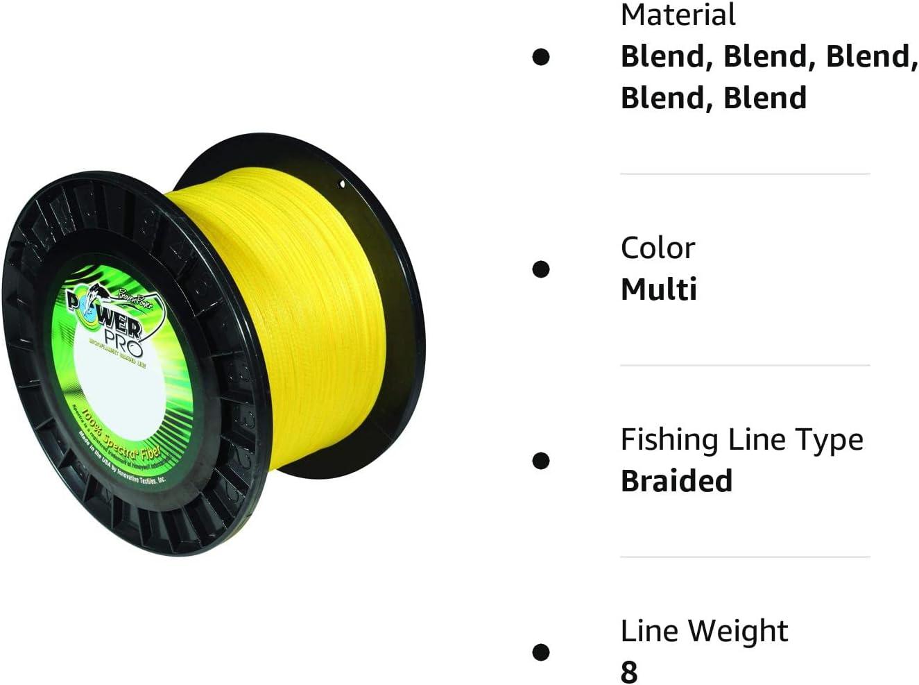 PowerPro Spectra Hi-Vis Yellow Braided Line 8 Pound, 100 Yards