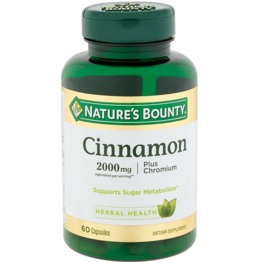 Nature's Bounty Cinnamon 2000mg Plus Chromium, Dietary Supplement