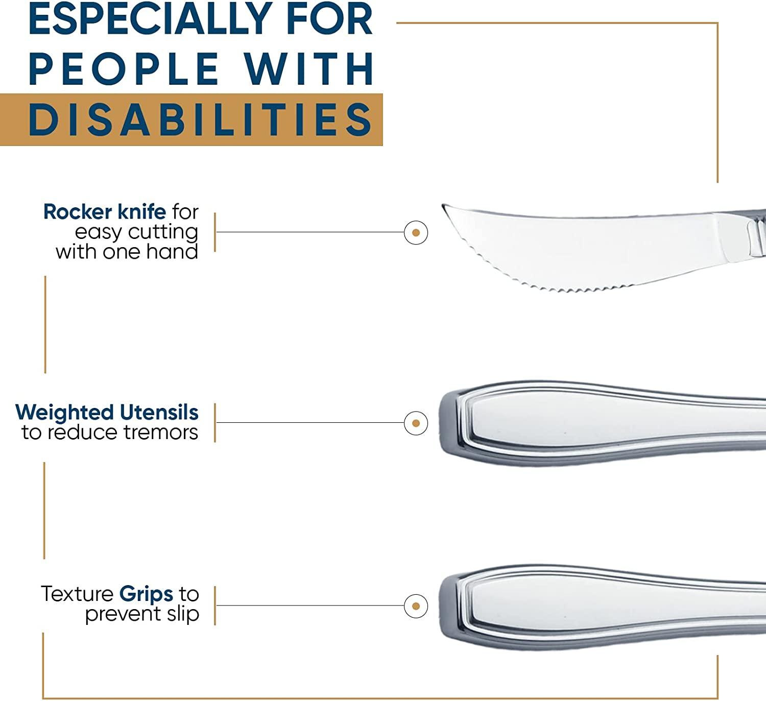 Elder Essentials Weighted Utensils for Hand Tremors, Elderly, Handicap