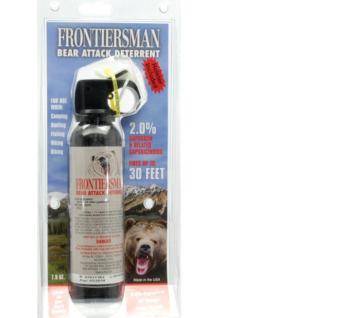 Frontiersman 30ft Bear Attack Deterrent Spray 7.9 OZ. W/ Belt Holster