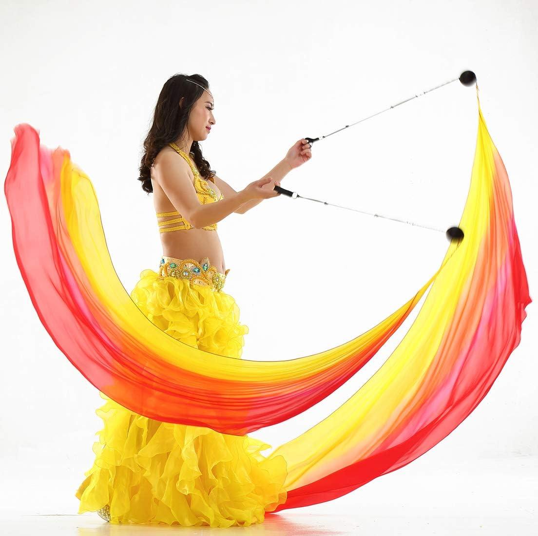 MYADDICTION Belly Dance Silk Veil Poi Throw Balls Dance Accessories