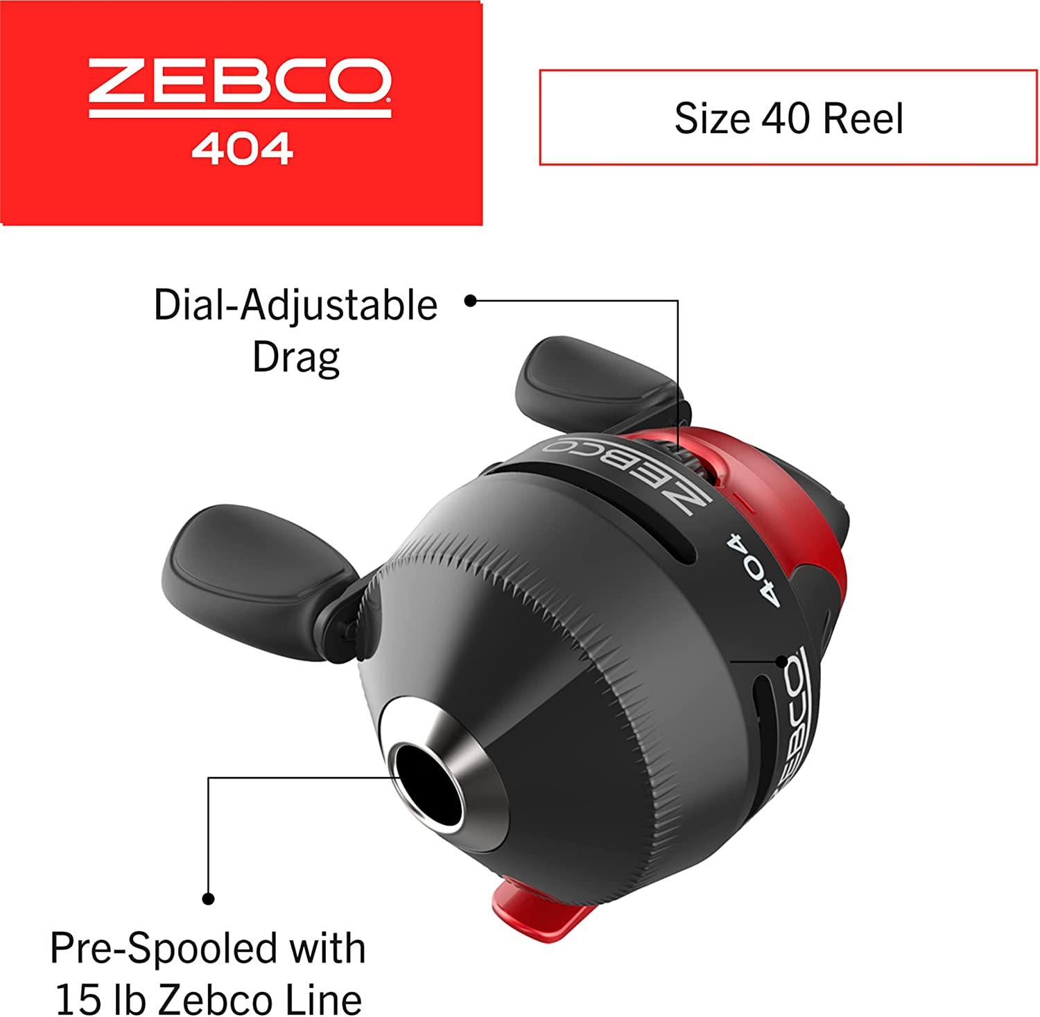 Zebco 404 Spincast Reel Combo Durable Fiberglass Rod with EVA