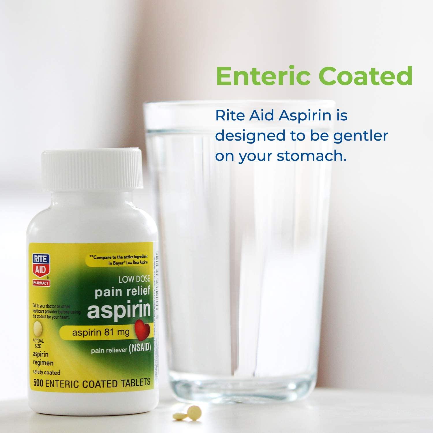 Rite Aid Aspirin Enteric Tablets 81 mg Aspirin 500 Count LowDose