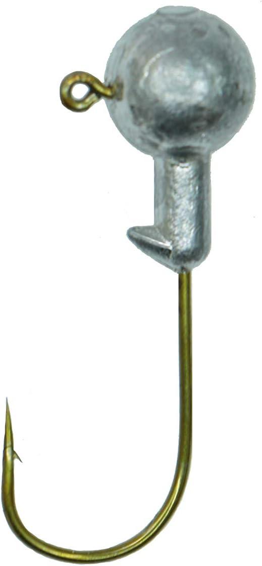 Temorah Unpainted Jig Heads,Ball Heads with Bronze Hook Unpainted Bronze  Hook 1/16 OZ 50 PCS