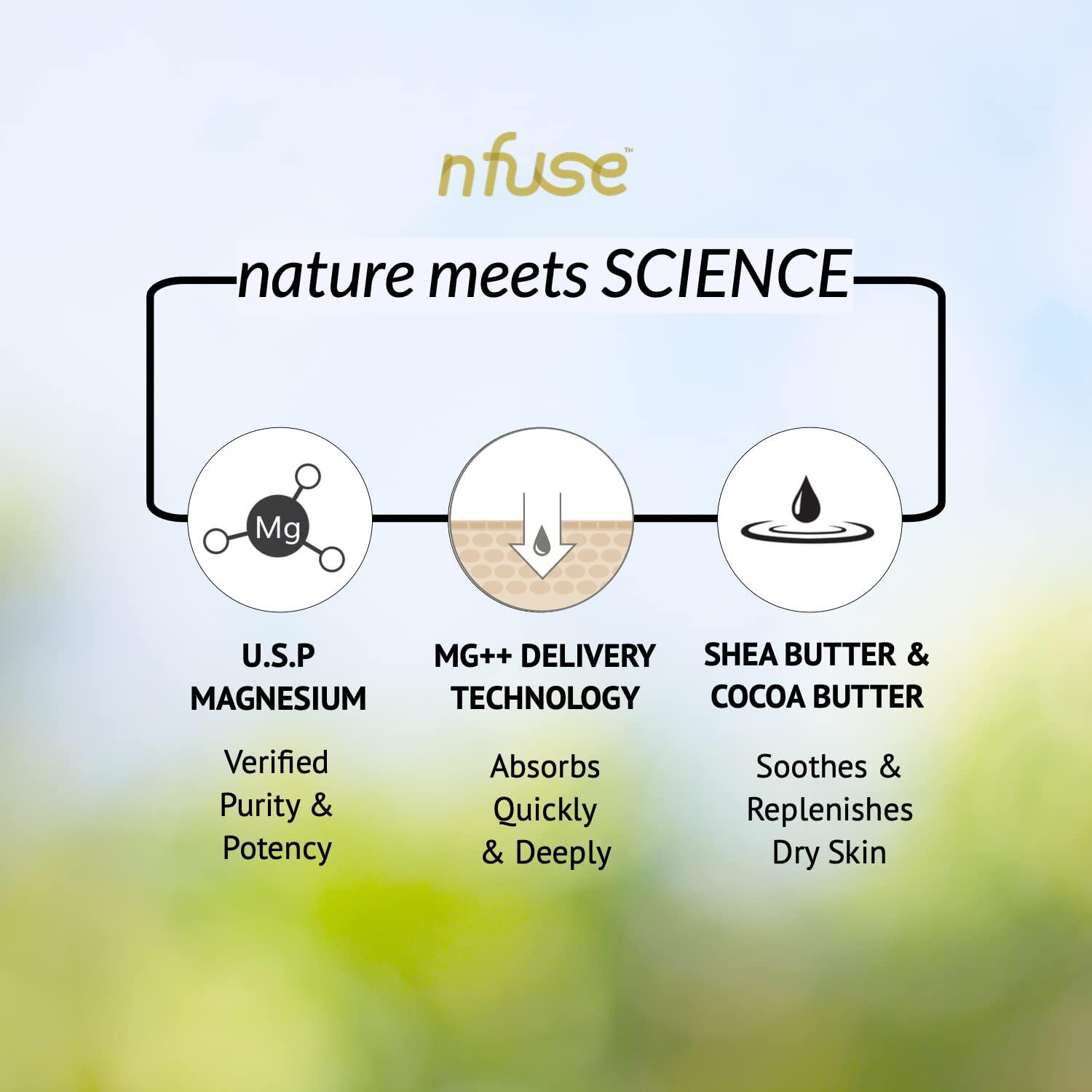 nfuse Natural Magnesium Body Lotion Mg++ Delivery Technology Pure