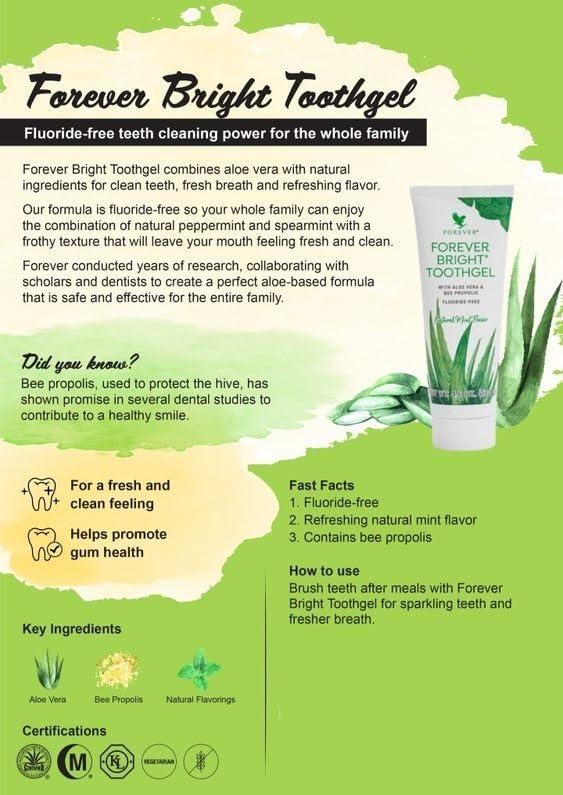 Buy Forever Bright Aloe Vera Toothgel - 3 x 100ml | Ideal for Bright Smiles  | International Shipping | Buy Now with Express International Delivery |  GoSupps.com