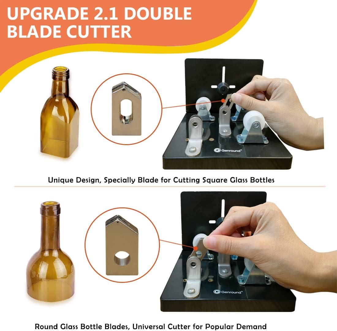 Glass Bottle Cutter Upgraded Bottle Cutting Machine for Cutting Round, Oval  Bottles, Home Craft DIY Glass Cutter Bundle Tools for Cutting Wine, Beer