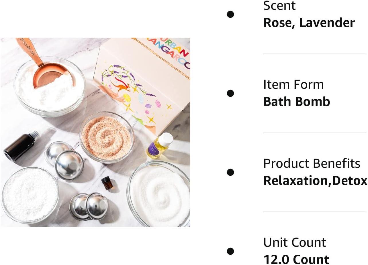Essential Oil Bath Bomb DIY Kit (Made in USA) Creates 12+ Luxurious Bath Bombs with Himalayan Salt