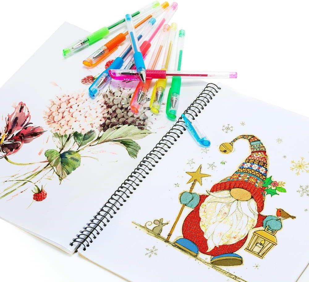 24 PC Gel Pens Coloring Book Pastel Colored Kids Sketch Drawing Craft Art School